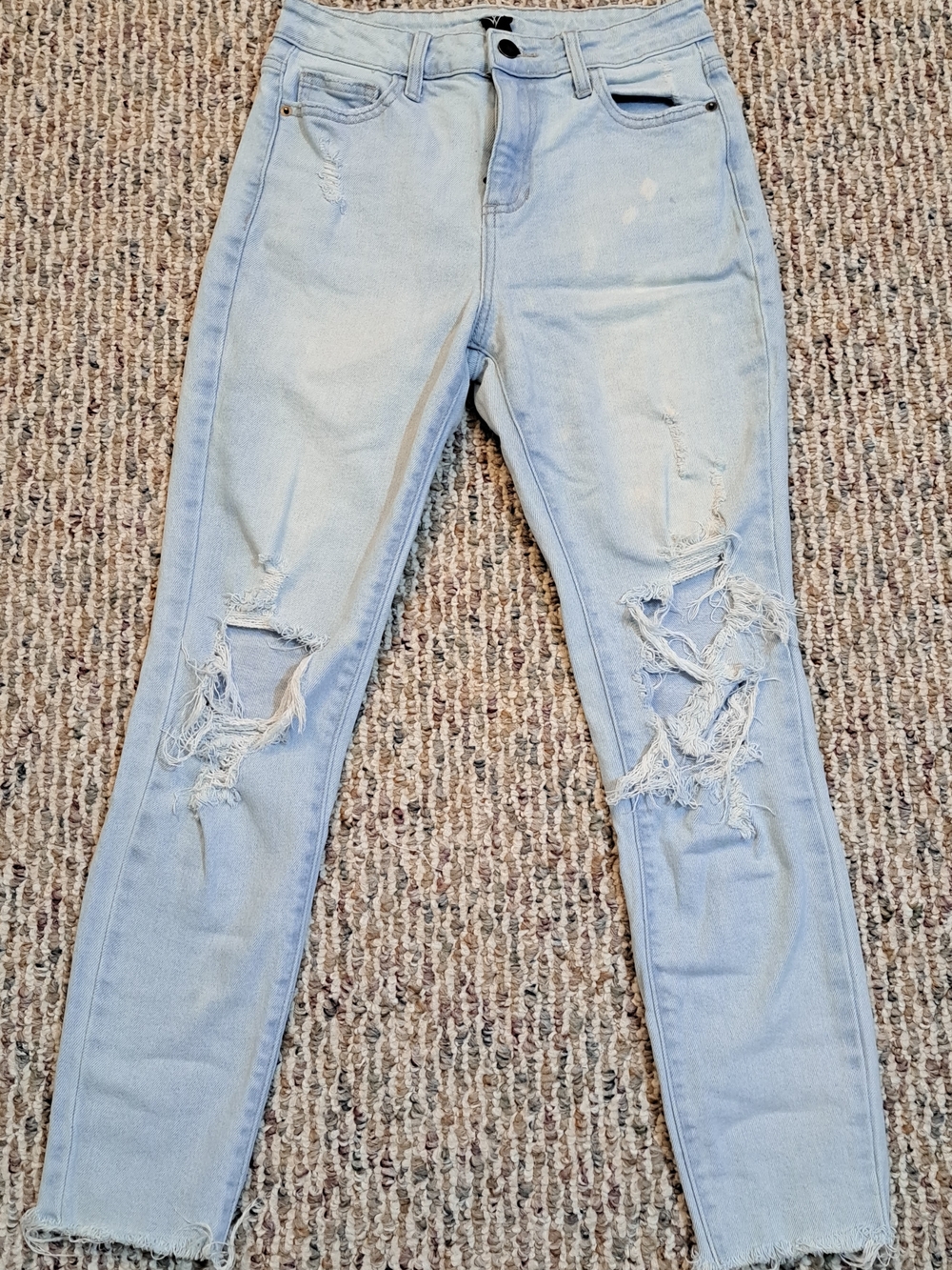 Windsor Light Blue Distressed Skinny Jeans Size 3